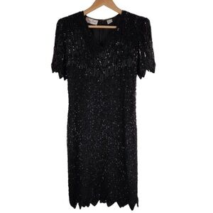 Vintage Laurence Kazar Beaded Evening Dress Size Medium